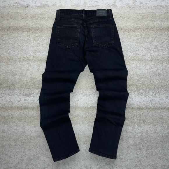 Vintage Y2K Levis Jeans 216 30x32 Slim Fit Jet Black Wash Denim Red Tab - Picture 1 of 6